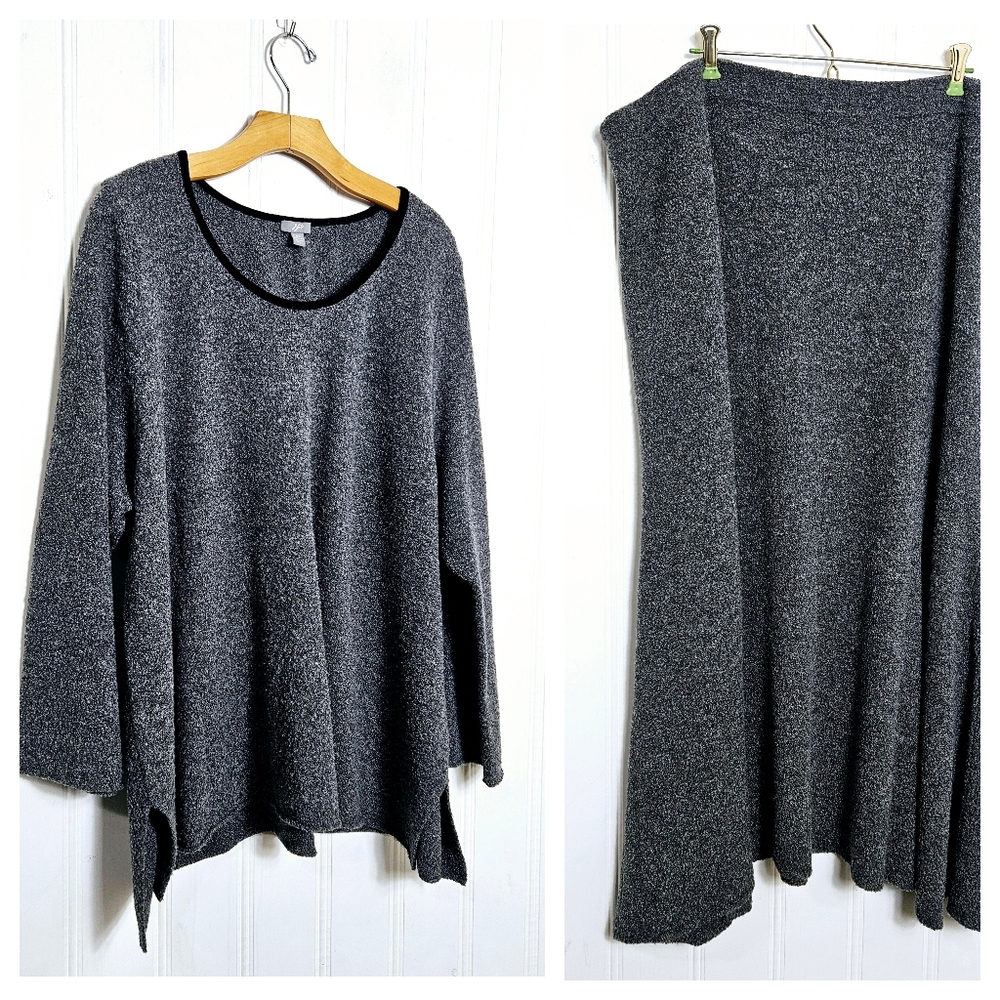 J.Jill Skirt Set Womens Merino Wool Blend Long Skirt Longsleeve Top Size 4X